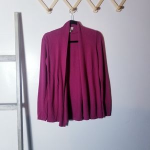 LOFT DARK FUCHSIA CARDIGAN SIZE SMALL